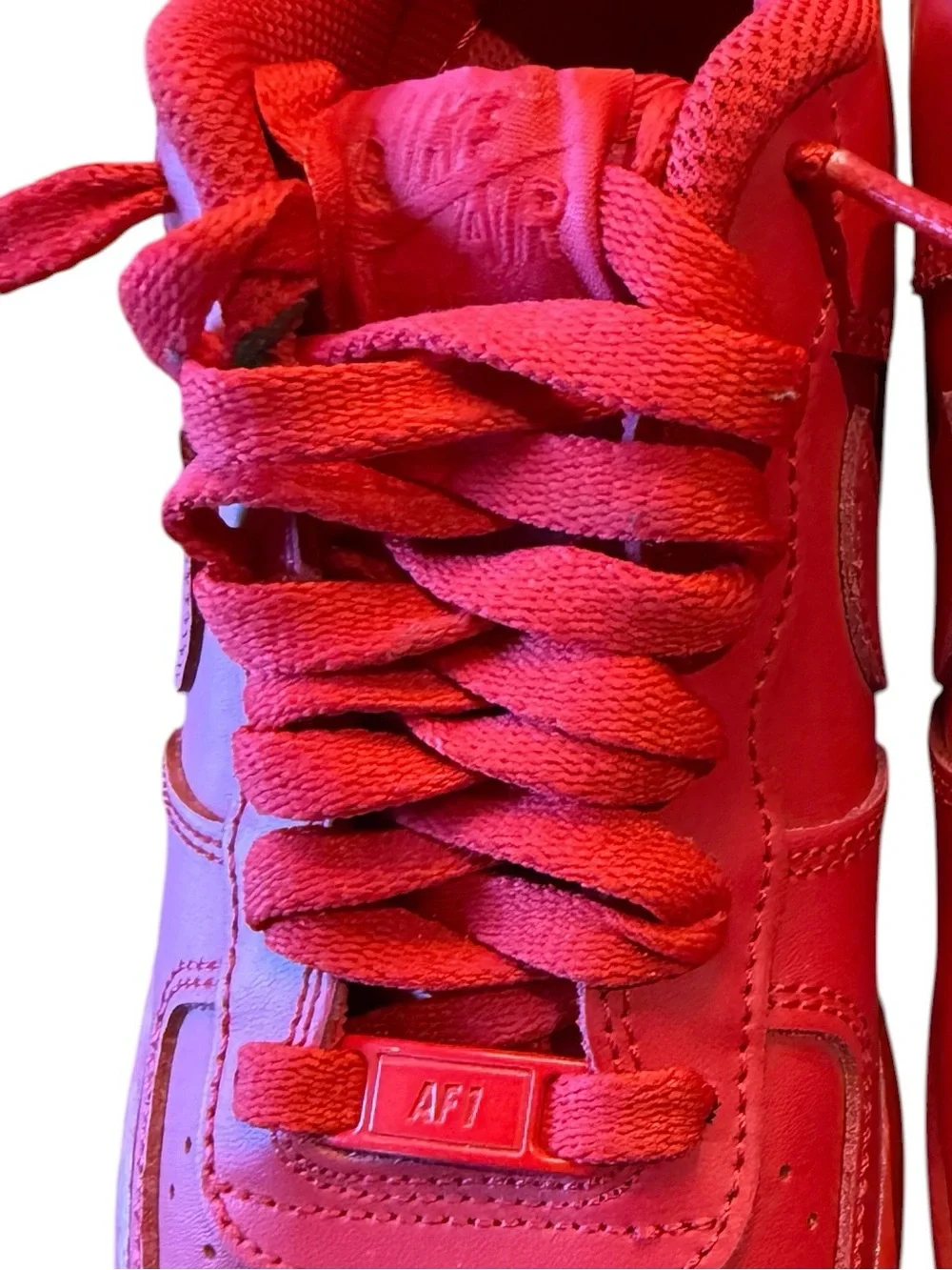 Nike Air Force 1 Kids Size 5.5 University Red Low Top Sneakers